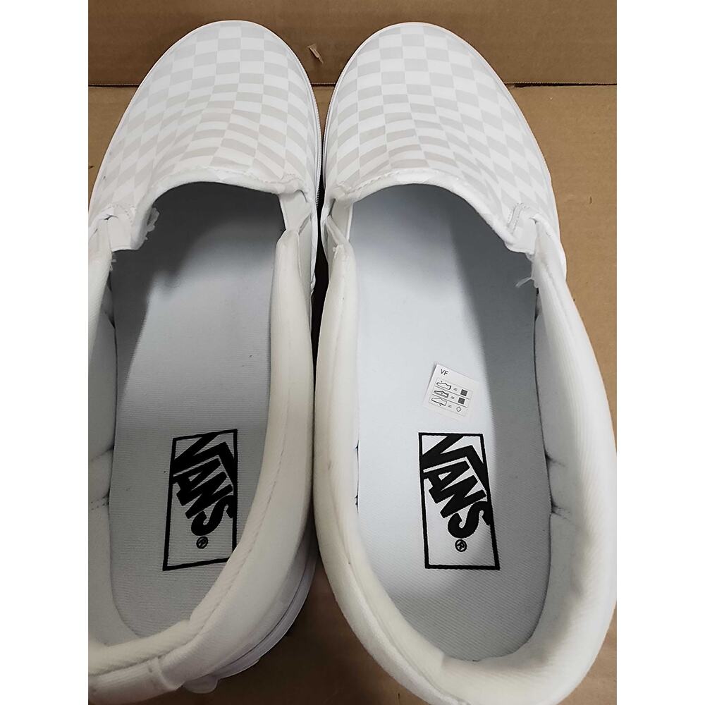 USED Vans Unisex Classic Slip-On (Checkboard) Truewhite/T Skate Shoe 13 Men US - Picture 10 of 11